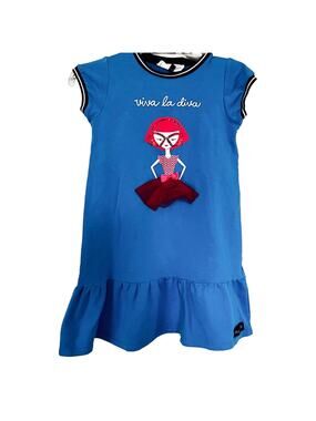 Mon Doux Monde girls blue “Viva La Diva” dress size 12